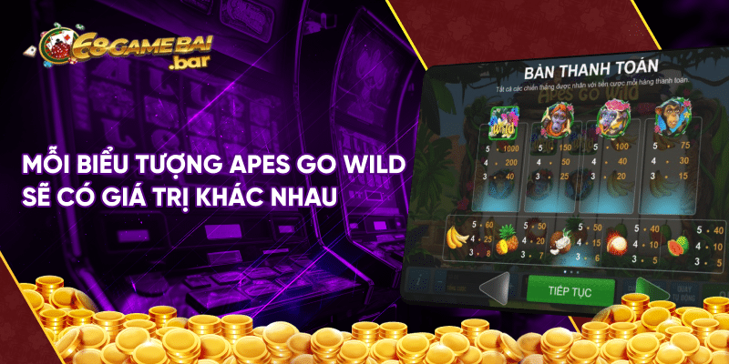 Mỗi biểu tượng Apes Go Wild sẽ có giá trị khác nhau